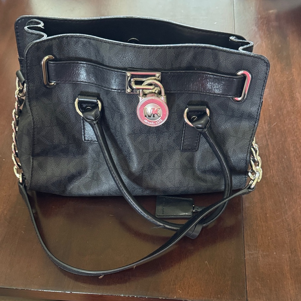 Michael Kors Black Leather Tote Bag